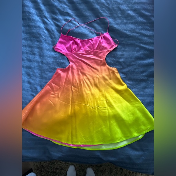 Retrofete Pink and Orange Gradient Mini Dress - Picture 9 of 16